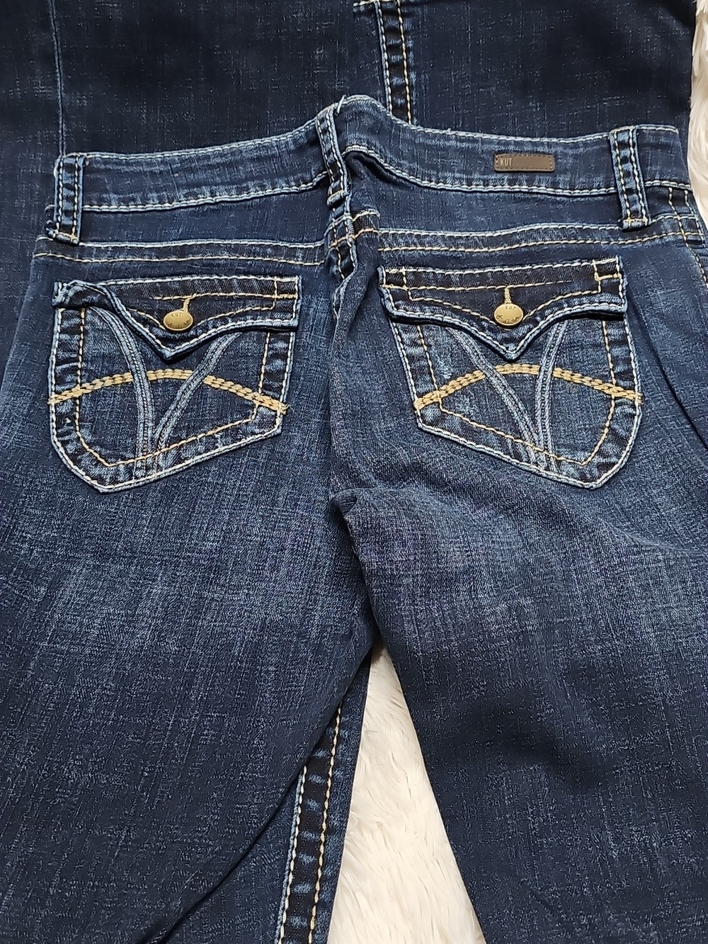 Jeana Kut From the Kloth Dark Wash Boot Cut Embroidered Denim Jeans Natalie 8L - Picture 11 of 11